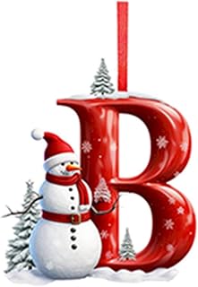 26 Pcs Christmas Letters Ornaments, Personalized A-Z Christmas Tree Decorations Hanging Christmas Tree Decorations DIY Hanging Christmas Pendant Decorations