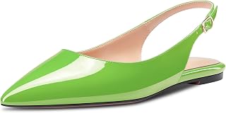 HDEUOLM Women's Flat Shoes Low Kitten Heel Lace Pumps Slip-on Slingback Office Shoes Party Dress