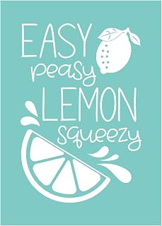 Easy Peasy Silk Screen Stencil,Lemon Pattern Reusable Self Adhesive Mesh Stencil Silk Screen Printing Stencil,Wood/Cloth/Mug/Plate/Cup/Clothing/Pillow,Home Office Decor 7x5 Inch