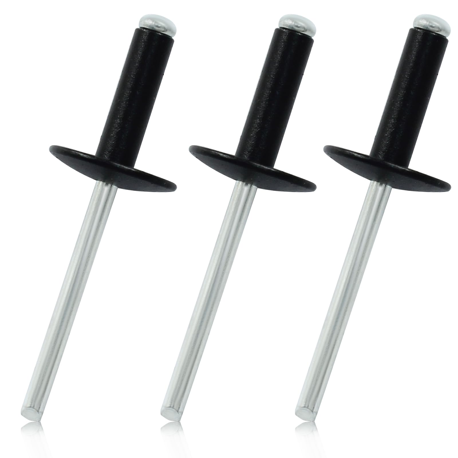 Zorveiio Aluminum Blind Rivets, 3/16" x 3/4", Black, 60 Pcs | Large Flange, Dome