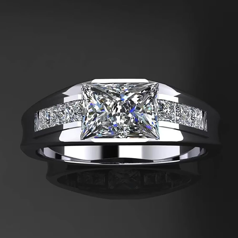Fashion Contract Cubic Zirconia Rings Women's Trendy Modern Wedding Band Jewelle