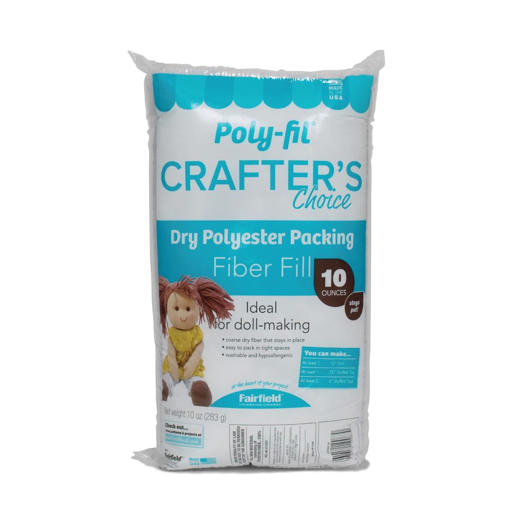Poly-Fil Crafter's Choice Fiber Fill Stuffing, White, 10 Ounce, 1 Count | Polyes