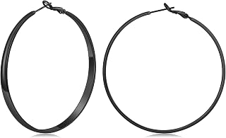 Gacimy 14K Gold Plated Hoop Earrings for Women, 5mm Wide Hoops