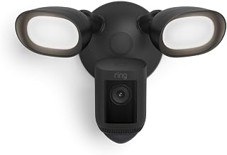 Ring Floodlight Cam Wired Pro, Home or business security, Retinal 2K Video, Color Night Vision and Two-Way Talk with Audio+, Black