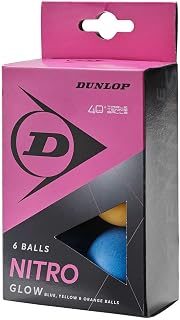 Dunlop Table Tennis Balls Nitro Glow 40+, 6 Balls