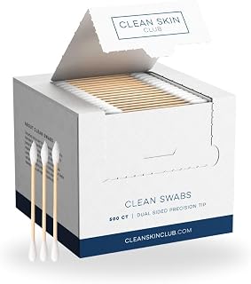 Clean Skin Club Clean Swabs | 500CT | One Pointed Tip | Biodegradable + Organic Cotton &amp; Bamboo | Makeup &amp; Nail Polish Touch-ups | Chlorine-Free &amp; Hypoallergenic (500 Count)