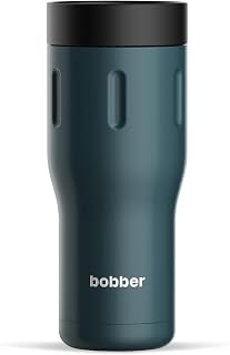 BOBBER 470ml Stainless Steel Tumbler with Lid Hot 4 Hours & Cold 12 Hours - Vacuum Insulated Coffee Travel Mug Dishwasher Safe - Metal Water Thermos Tea Cup BPA Free (Dark Turquoise)