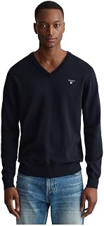 Gant Men's V-Neck Classic Cotton Sweater (Pack of 1)