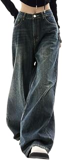 EMMIOL Women's Jeans, Wide Leg, Baggy Jeans, High Waist, Cargo Pants, Casual, Loose, Boyfriend, Trousers, Vintage Streetwear