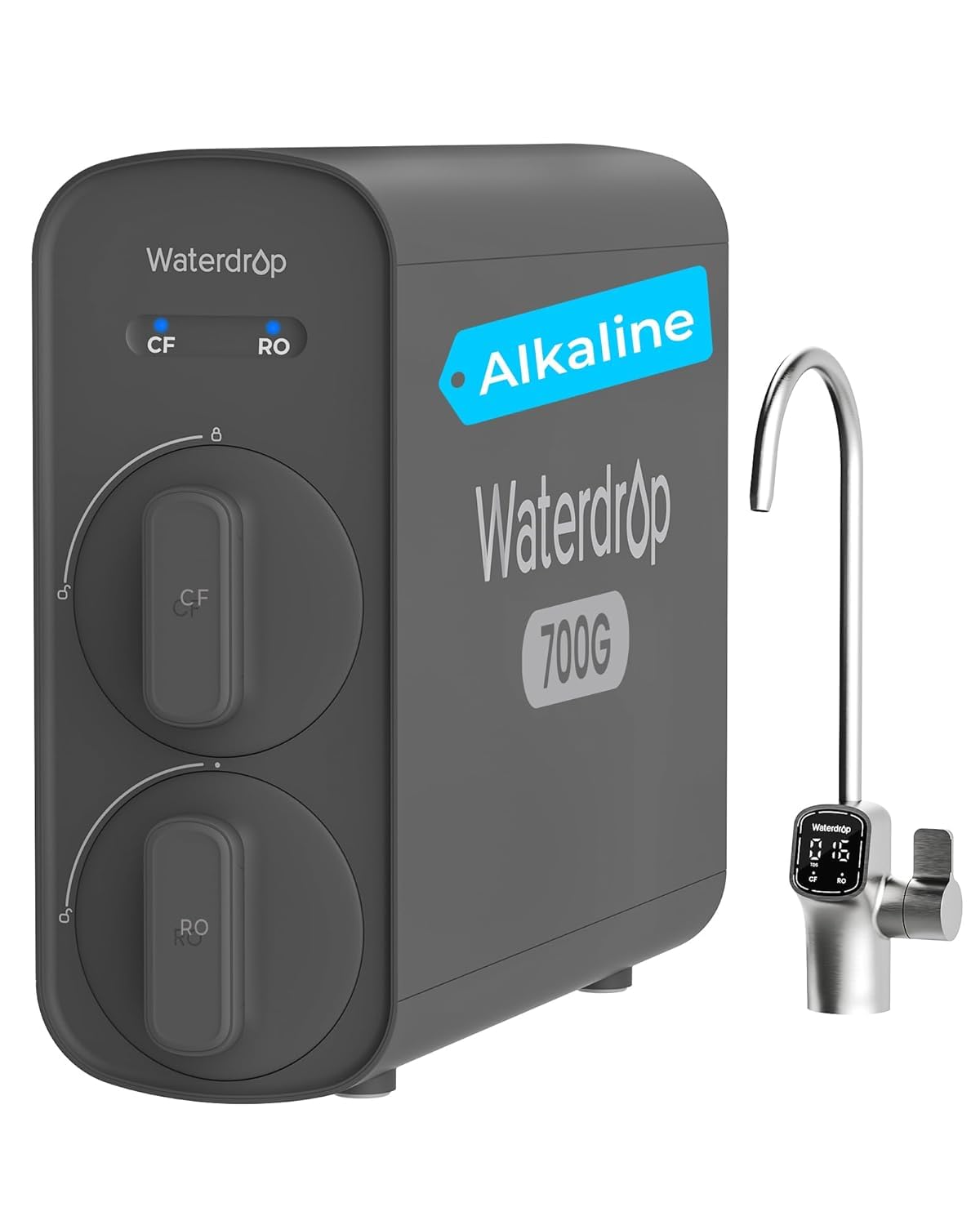 Waterdrop G5P700A Alkaline Mineral pH+ Reverse Osmosis Water Filter, 700GPD | NS