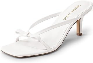 DREAM PAIRS Bowknot Heels for Women Kitten Heel Sandals Strappy Dress Heels Square Toe Elegant Formal Shoes for Wedding, Party and Special Occasion
