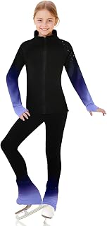 LIUHUO Figure Skating Training Pants Jackets Girls Fleece Shiny Colored Diamond Girl Comfortable Warm Tracksuit