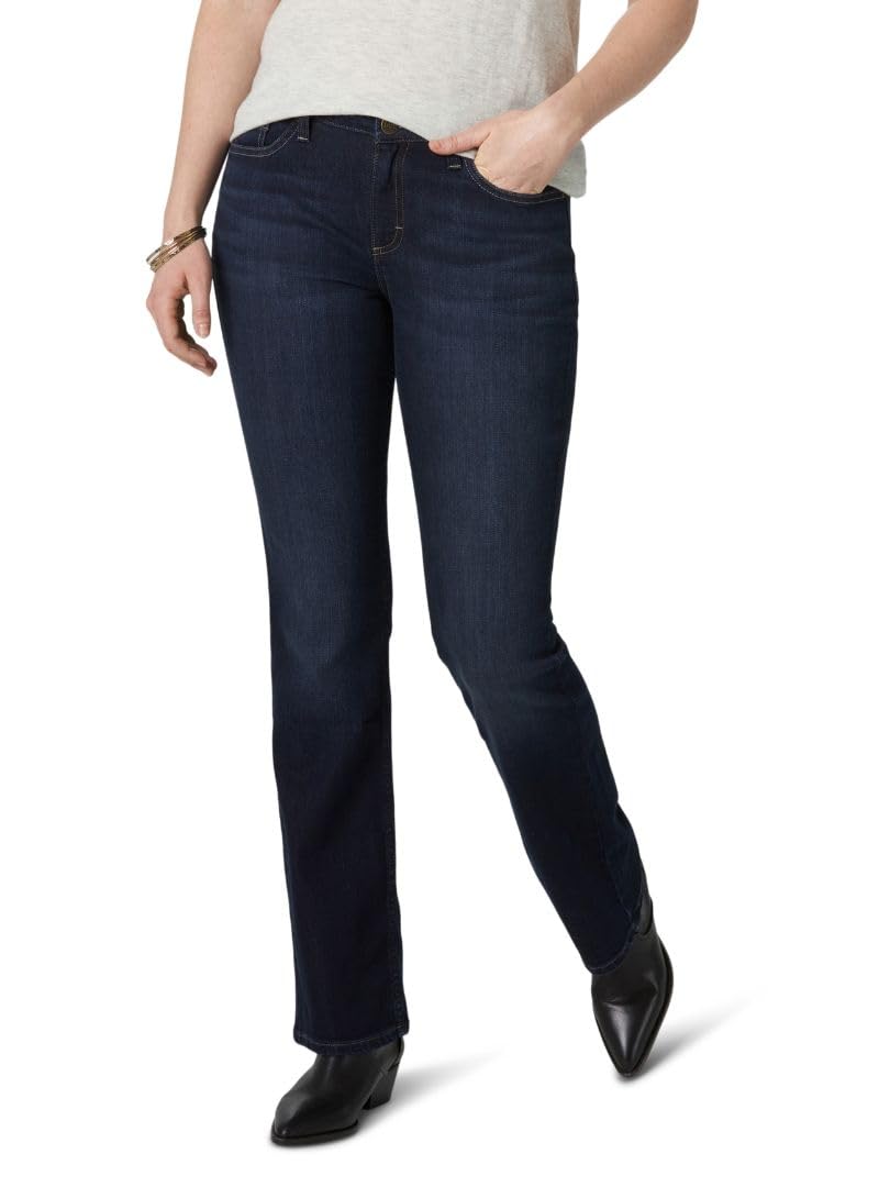 Lee Legendary Mid Rise Bootcut Jeans, Blackout, 46 Short Women's