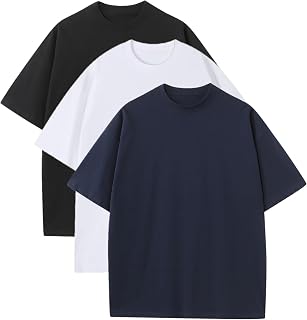 Women's Oversized Cotton T Shirts Heavyweight Crew Neck Tee