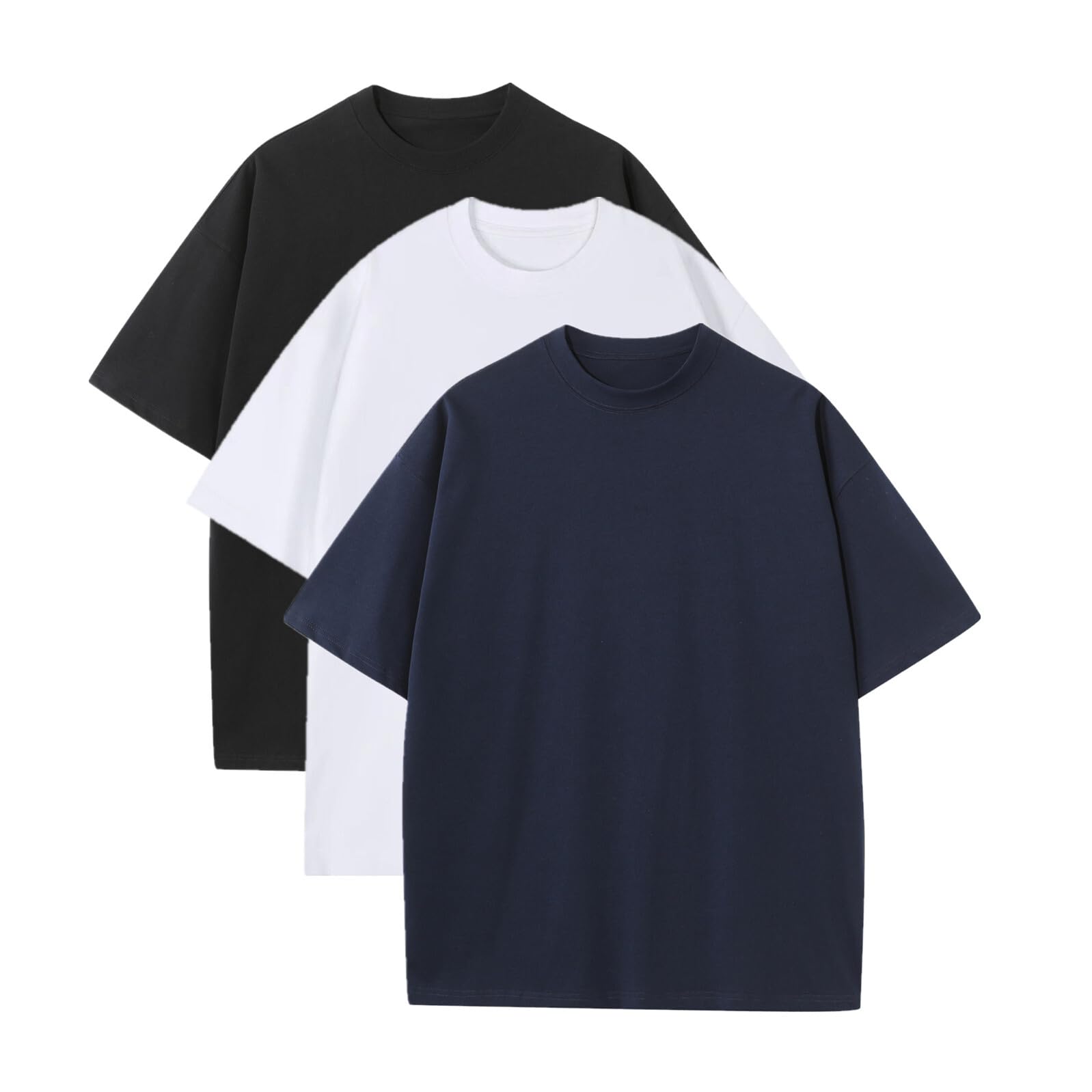 Women's Oversized Cotton T Shirts Heavyweight Crew Neck Tee