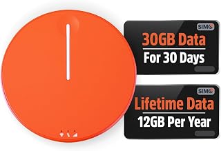 SIMO Solis Hero, 4G Mobile Hotspot, 1GB/Monthly + 30GB Global Data | Work, Home, and Travel Internet, WiFi in 140+ Countries, Auto-Switching 300+ Carriers, No SIM Required, No Contract Needed