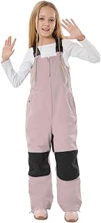 GSOU SNOW Kids Snow Pants Girls Boys Snow Bibs Reflective Overall 3-16Years