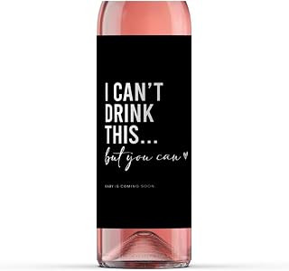 Pregnancy Announcement Wine Labels - Baby Coming Soon Announcement for Partner, Parents, Grand Parents, Auntie, Cousin & Friends - Alternative to Card - Baby Reveal Wine Label (Pack of 2)
