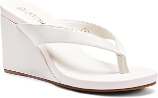 Coutgo Sandalias de tacón de cuña para mujer, sandalias de plataforma para verano, zapatos de playa