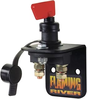 Flaming River FR1002 Battery Disconnect, Little Switch, Rotary Switch, Panel Mount, 100 Amps, Removable Key, Bracket/Hardware, 12V, Kit