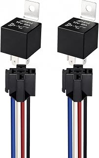 Gebildet 2pcs 12V 40A 4 Pin SPST Car Relay Harness JD1912, 12AWG Harness Sockets with Built-in Diode for Automotive Truck Van Boat Motorcycle