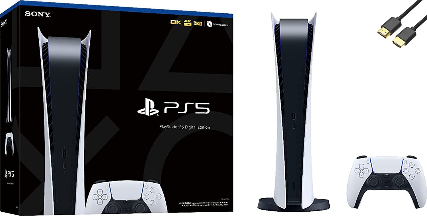 Playstation 5 Digital Edition PS5 Gaming (Disc Free) Console (Renewed)