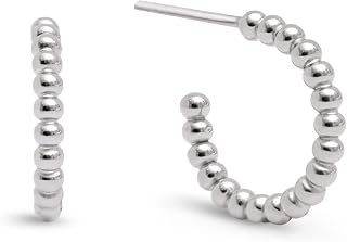 SINGULARU - Pebble Dots S Earrings - Earrings in Steel or Steel with 18Kt Gold Plated Finish - Hoop Earrings with Silicone Closure 18kt Gold Plated - Jewelry For Women