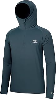 Bassdash Men’s UPF 50+ 1/4 Zip Fishing Hoodie Shirt Quick Dry Performance Long Sleeve Sun Protection FS24M