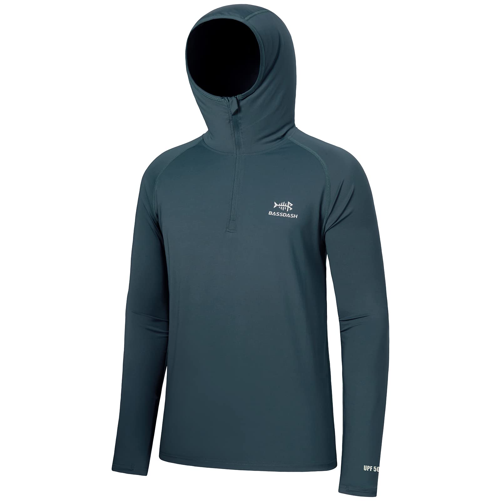 Bassdash Men’s UPF 50+ 1/4 Zip Fishing Hoodie Shirt Quick Dry Performance Long S