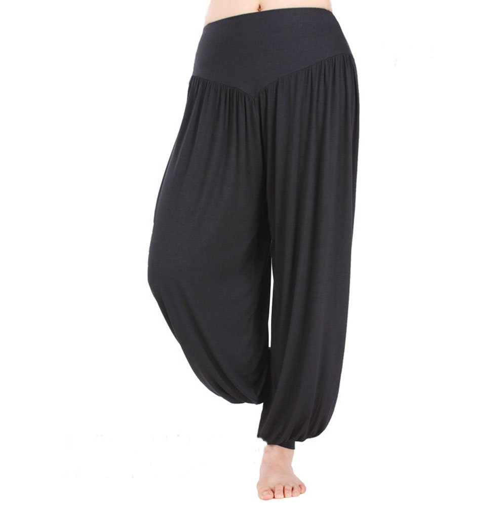 HOEREV Super Doux Spandex Modal Harem Yoga Pilates Trousers