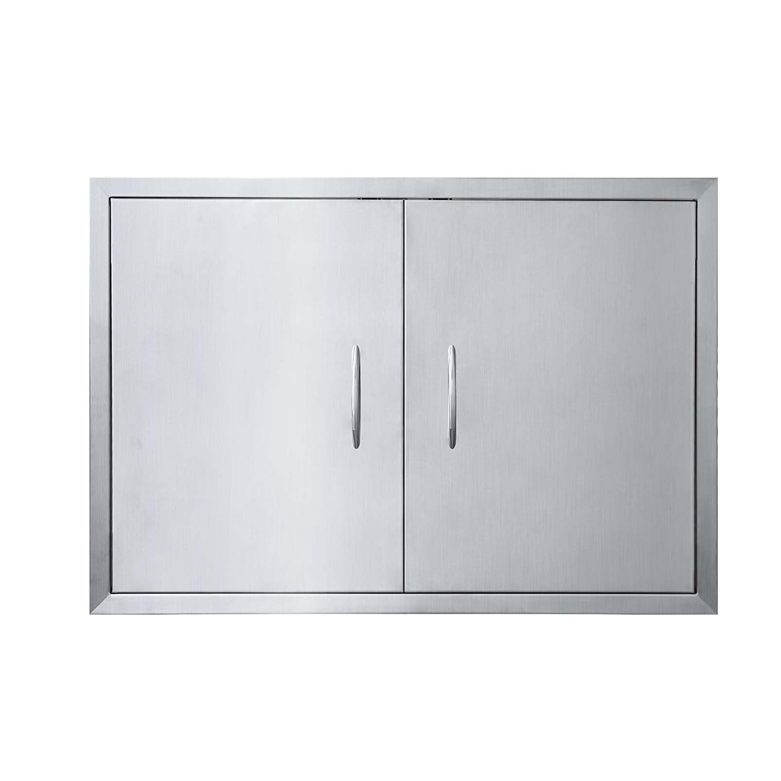 JIE JIN 31" W X 24" H Outdoor Kitchen Doors Double Doors Thickened 304 Brushed S