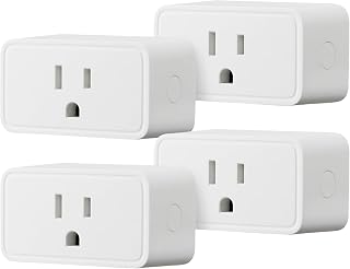 Amazon Basics Smart Plug, Works with Alexa Only, Voice Control, Remote APP Control, Schedule, Compact Design, Versatile, 2.4 GHz Wi-Fi, No Hub Required, 4-Pack, White