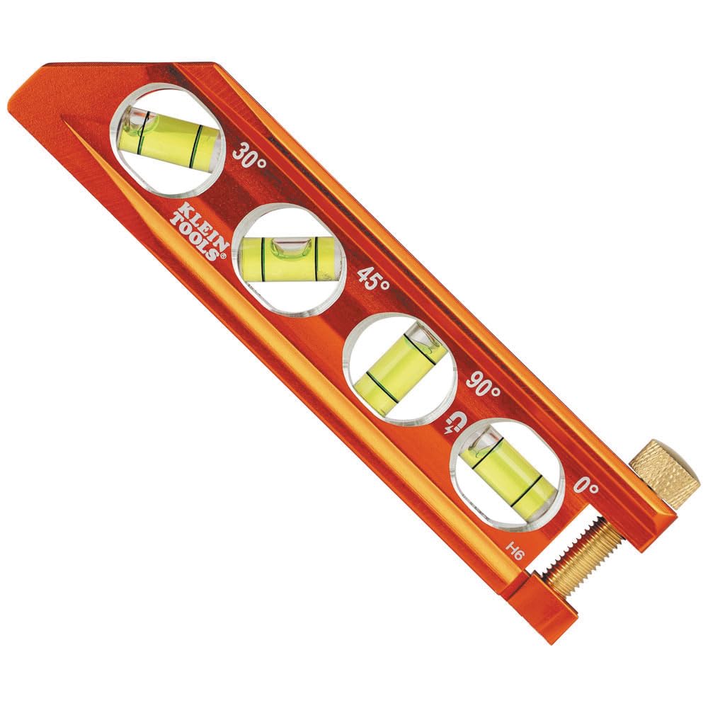 Klein Tools 935AB4V Magnetic Torpedo and Conduit Level, 6-Inch | 0/30/45/90 Degr
