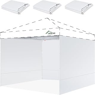 ACEPIC 10x10 Canopy Sidewalls Only, White (3PCS, No Frame or Top) | Waterproof UV Protection with Smooth Zipper Connection— Perfect for Outdoor Events, Markets & Vendor Booths (Sidewalls Only)