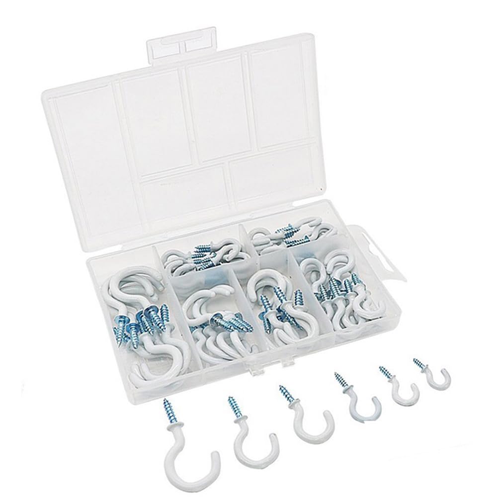 EASY TO INSTALL SELF-TAPING SCREW HOOKS SET OF 70 - 6 sizes of multi-functional 