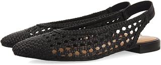 GIOSEPPO GUATAVITA WOMENS BLACK LEATHER BRAIDED Ballerinas