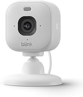 Blink Mini 2K+ (newest gen) Indoor Plug-in Home Security Camera, Pet camera with 2K video resolution, 4x Zoom, Colour night vision, 1 camera – White