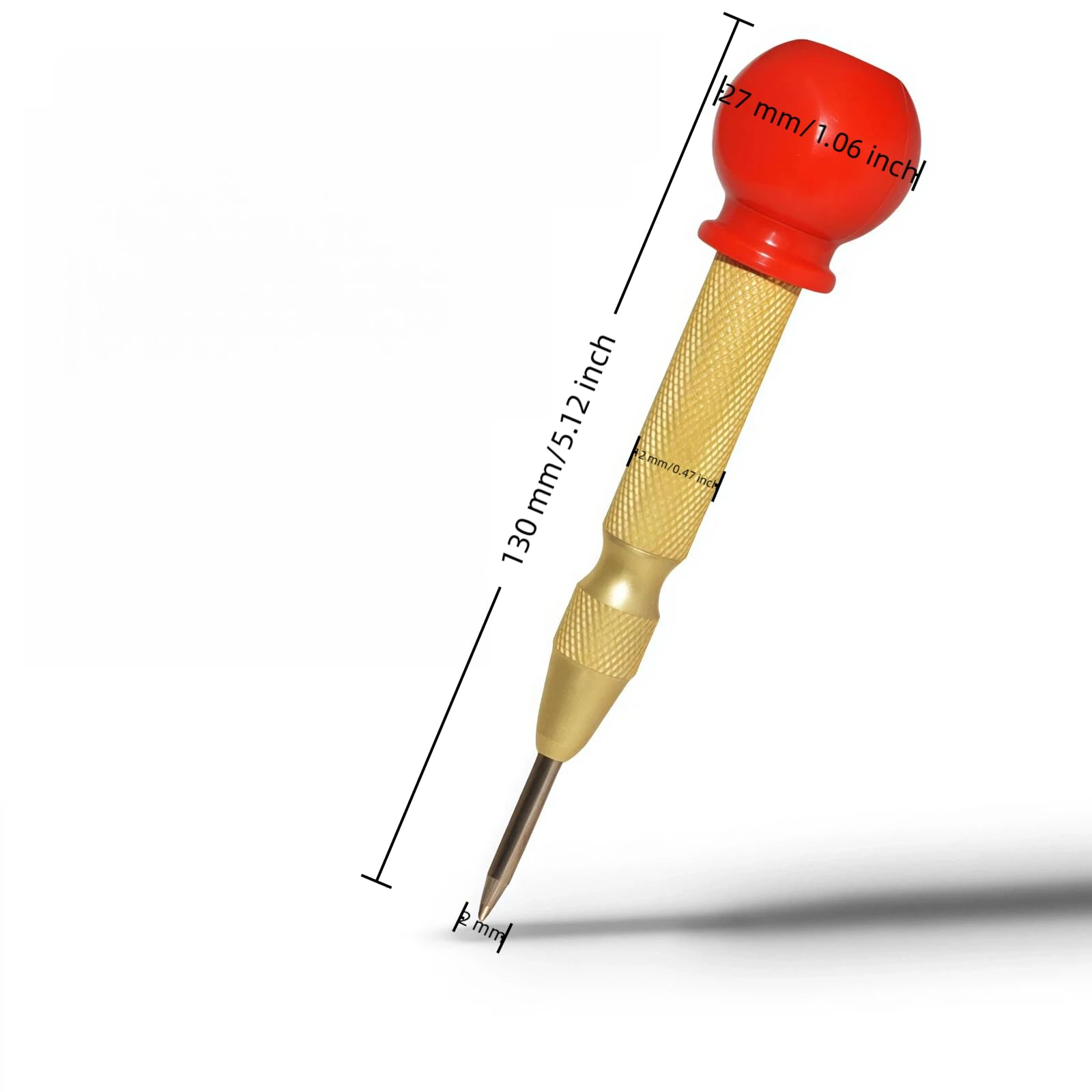1 Piece 5" Adjustable Tension Red Handle Automatic Center Punch