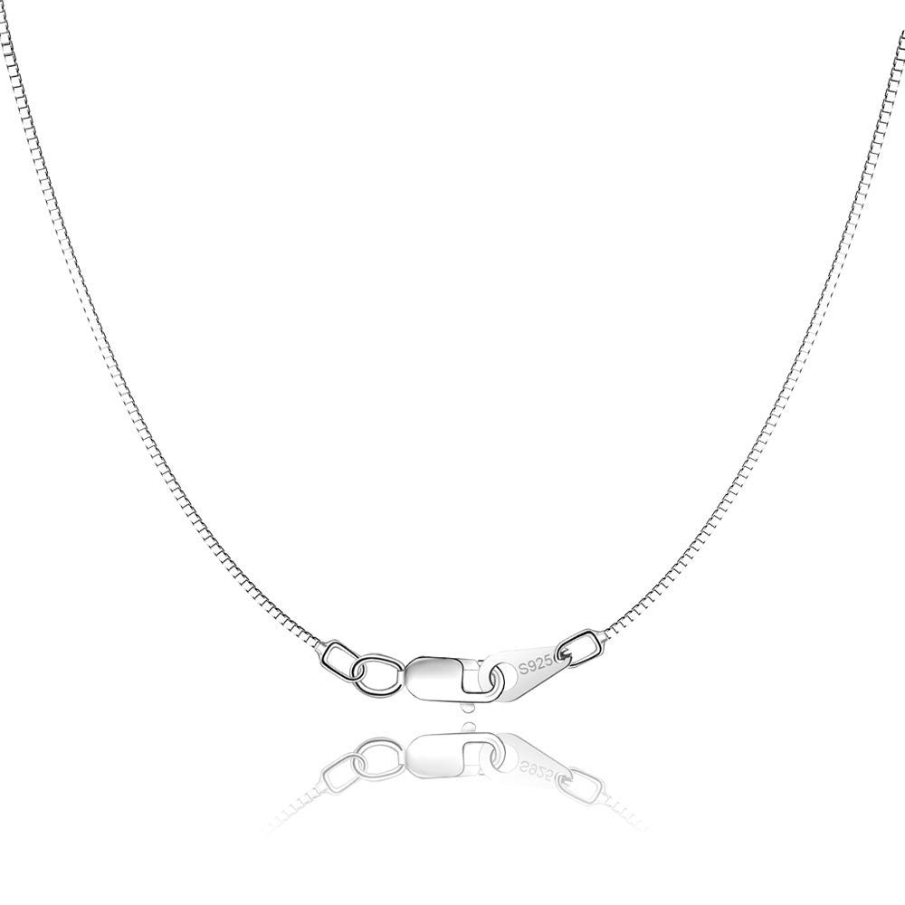 Jewlpire 18K Gold Plated 925 Sterling Silver Chain Necklace for Women Girls, 0.8