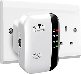 Luosifen WiFi Extender Booster, Wireless Signal Booster for Home | WiFi Repeater, Wireless Signal Booster for Home, 45 Devices Support, 1-Tap Quick Setup, Covers 3980 Sq.ft