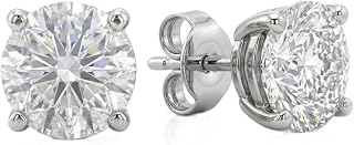 1/6-5 CT Certified Lab Diamond Stud Earrings | 14K White and Yellow Gold