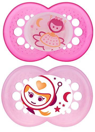 MAM Original Baby Pacifiers 6-16 Months, Glows In The Dark, 2 Pack | BPA-Free Sk