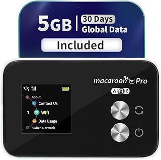 FREEBOT SE Pro Portable WiFi Hotspot for Travel with 5GB Global Data 30Days | 4G Mobile hotspot car WiFi supports 8 devices, Built-in 3000mAh battery, 120+ Countries Coverage, No SIM Card