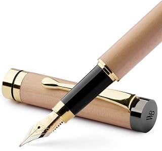 Wordsworth & Black Bamboo Wood Fountain Pen Set for Writing, Fine Nib