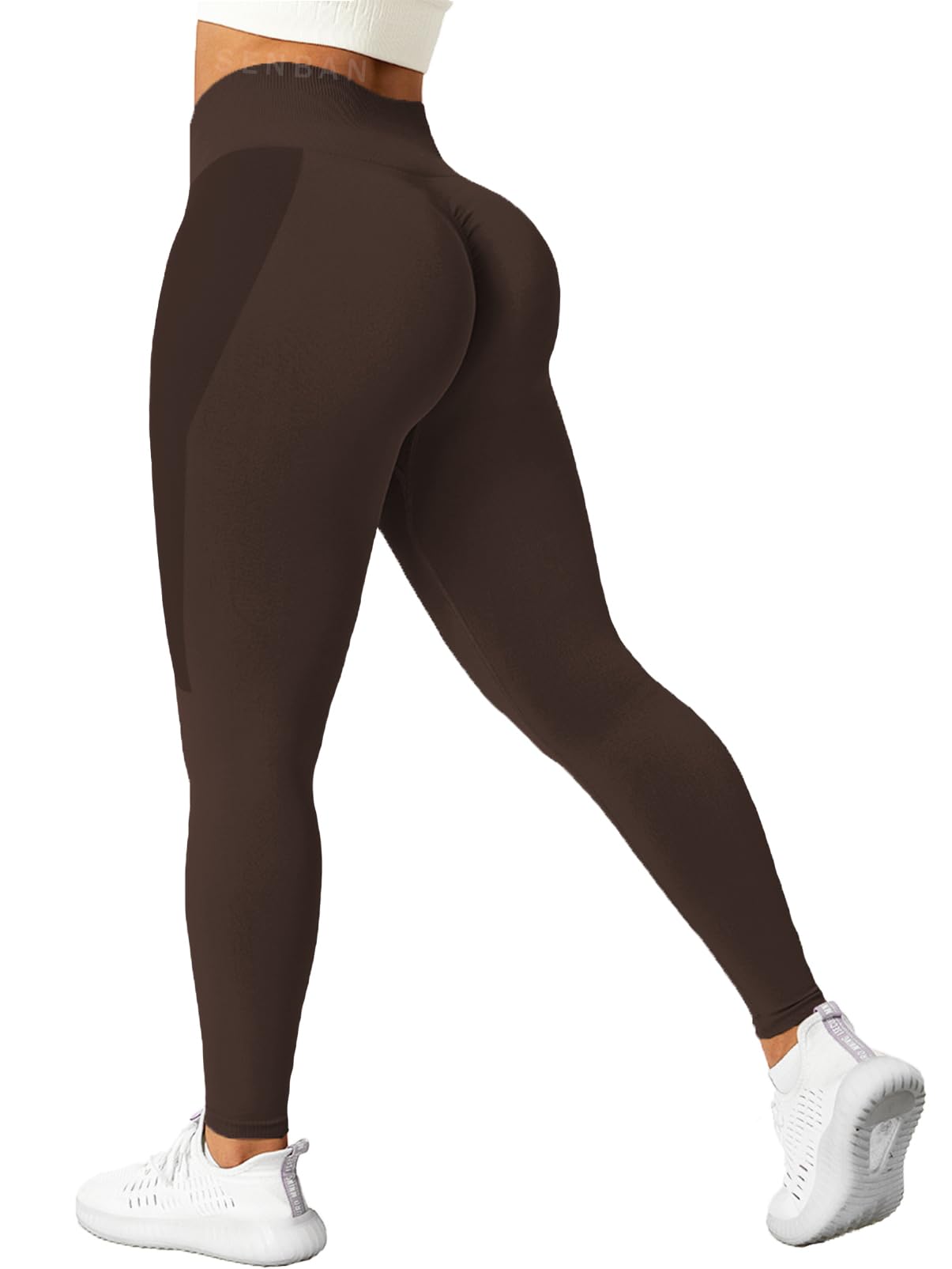 SENBAN Women High Waist Seamless Leggings Workout Gym Yoga Tummy Control Smiley 