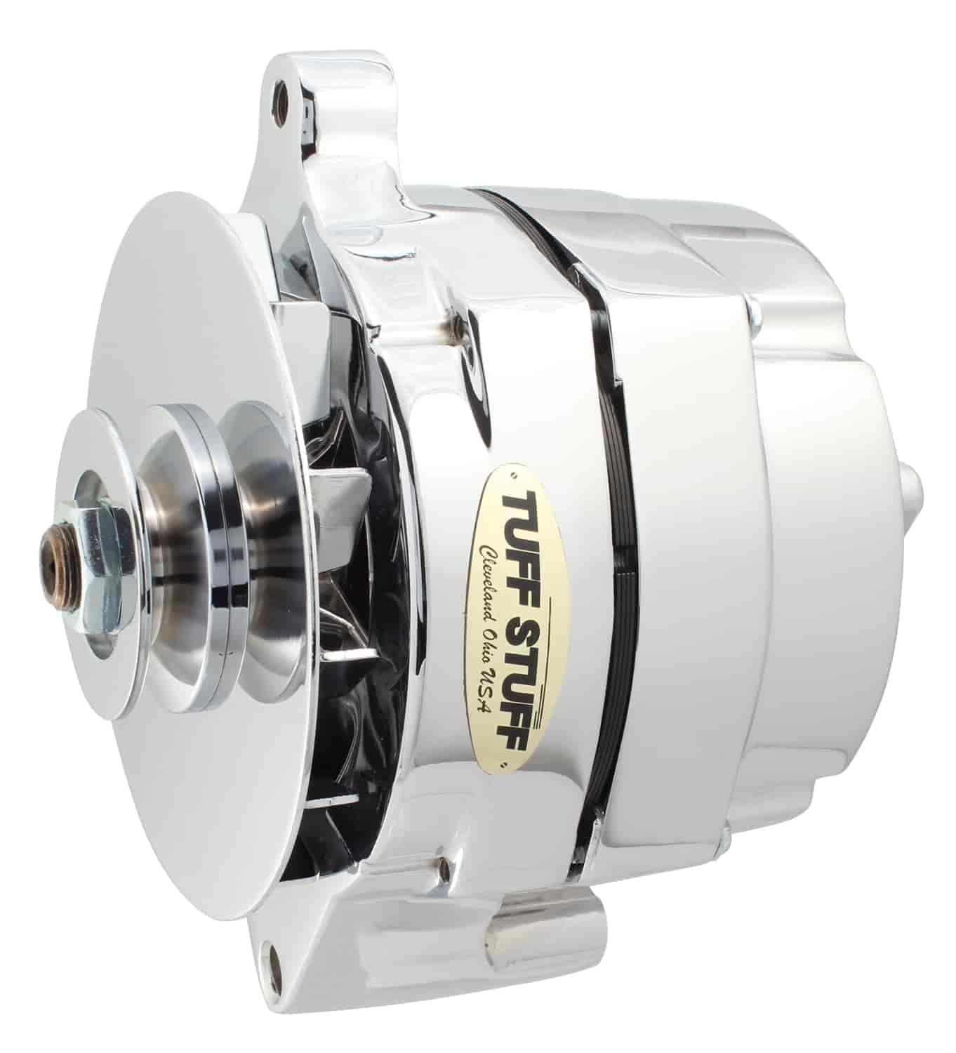 Tuff Stuff 7078NB Chrome 70 Amp 1-Groove Pulley Alternator for Ford