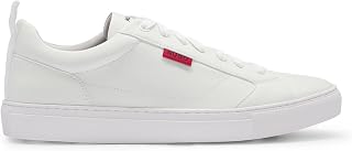 HUGO Men's Morrie Tenn Low Top Sneakers in Grained Faux Leather