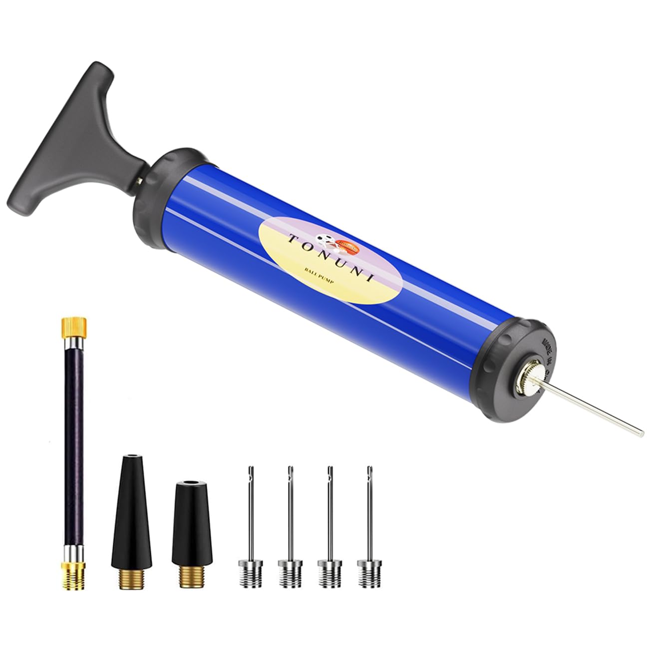 TONUNI Portable Air Pump,Ball Pump Inflator Kit with Needle,Nozzle, Extension Ho