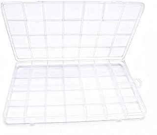 IOOLEEM Bead Organizer Box, 28 Grids Plastic Organizer Container Storage | Clear Dividers for bead arts and crafts for beading &amp; jewelry storage &amp; small items arts and crafts.