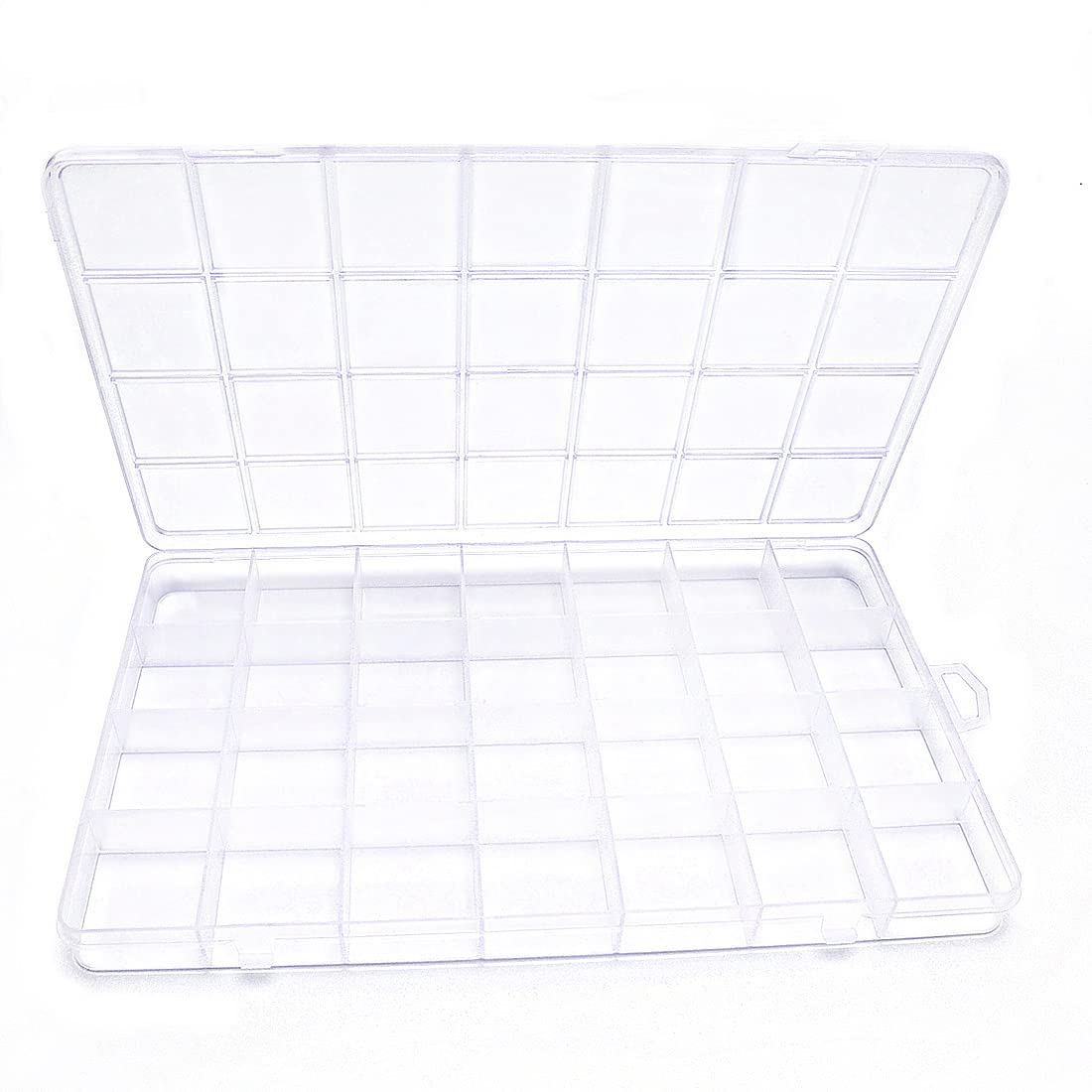 IOOLEEM Bead Organizer Box, 28 Grids Plastic Organizer Container Storage | Clear
